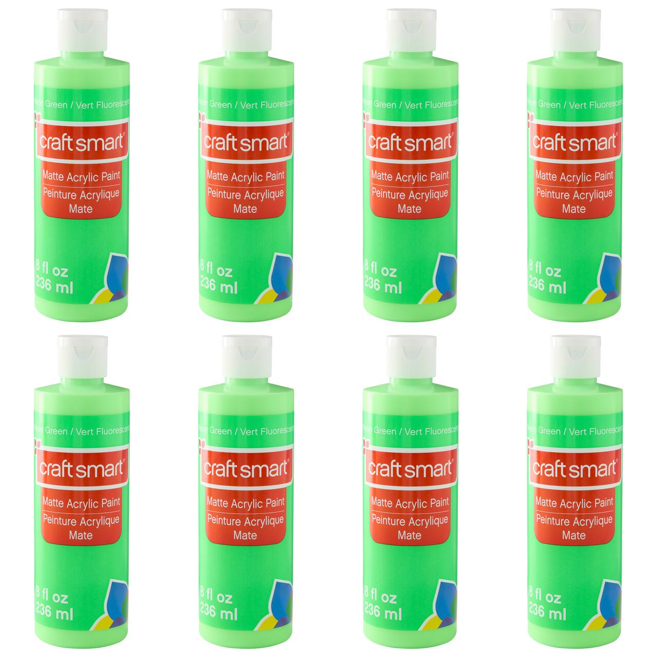 8 Pack: 8oz. Neon Acrylic Paint by Craft Smart®